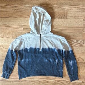Cape Cod Dip dye tie dye Half-Zip Hoodie Sweater - Blue & Cream  🌊
